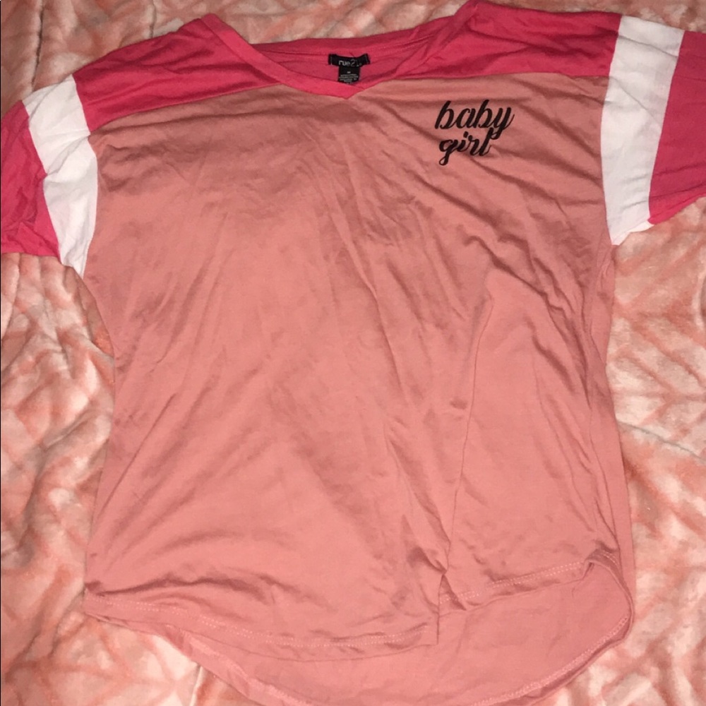 Multicolored shirt that says baby girl